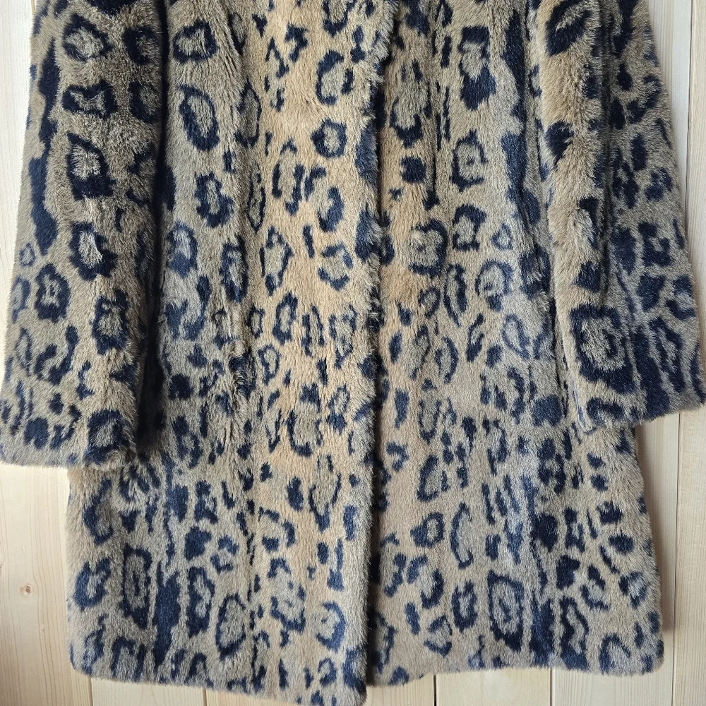 Vintage Olympia Limited Inc Leopard Print Faux Fur Parka Jacket Size Medium - Picture 3 of 12